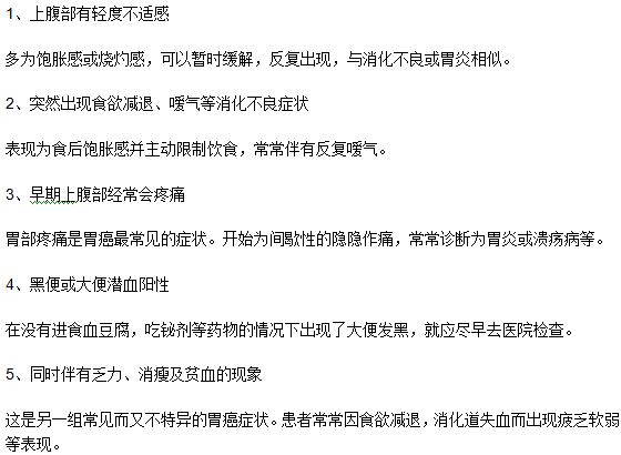胃癌早期的癥狀你了解多少？